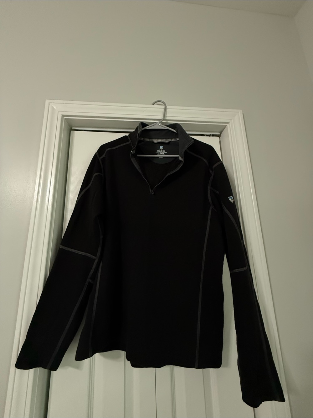 Kuhl Black Performance Half-Zip with Contrast Stitching